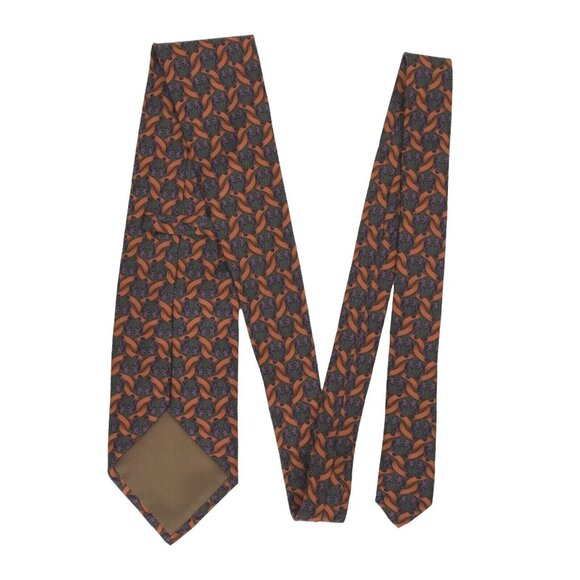 Vintage Barneys New York Mens Tie Necktie Italy Silk Green Brown Purple 57 in - Picture 5 of 6